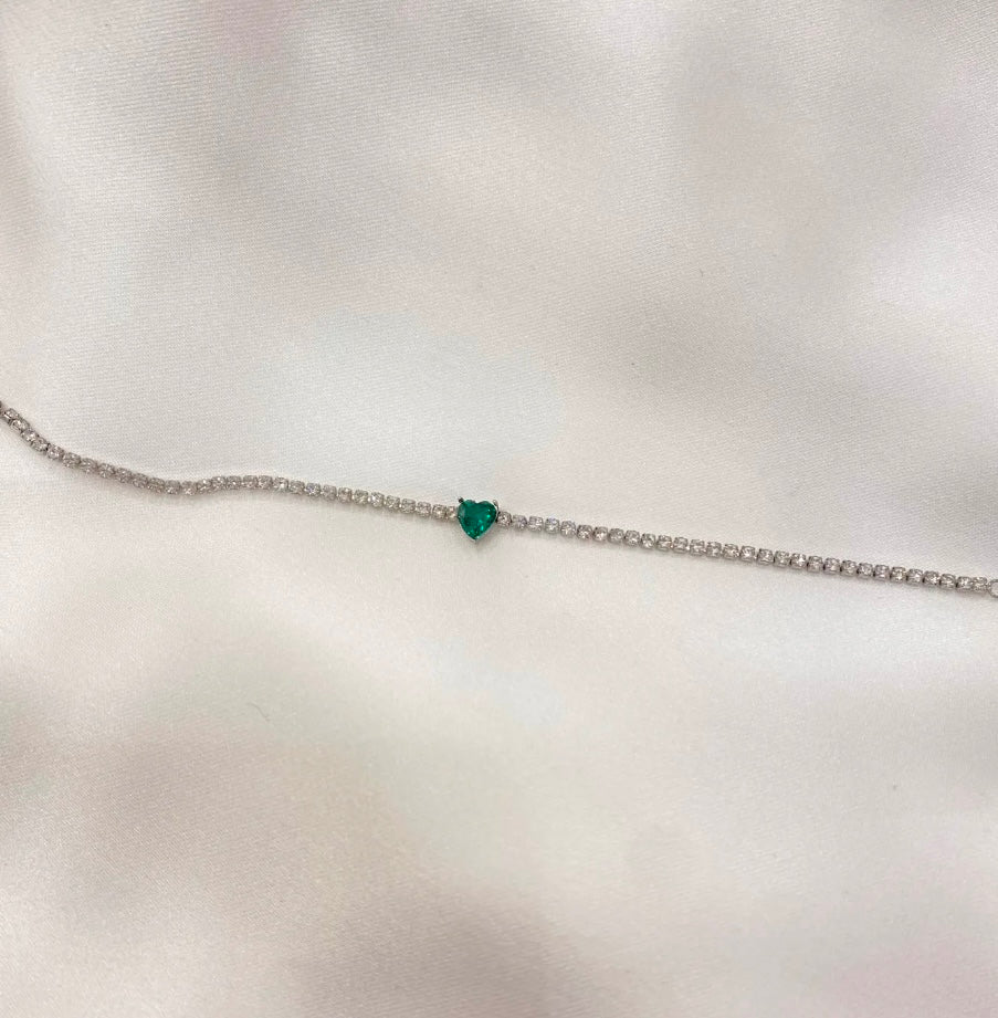 Bracciale tennis cuore