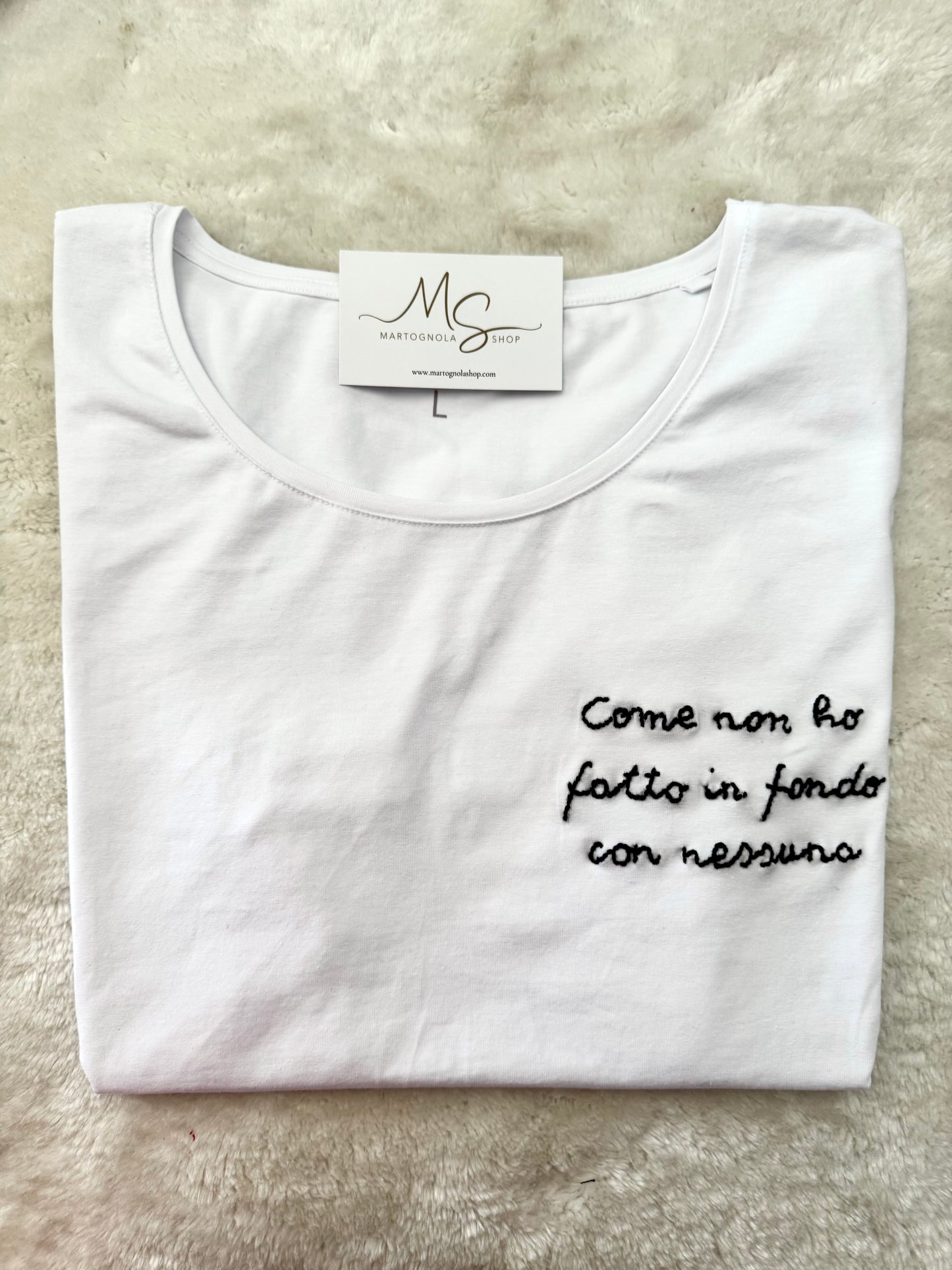 T-Shirt ricamo “Come non ho fatto in fondo con nessuna”