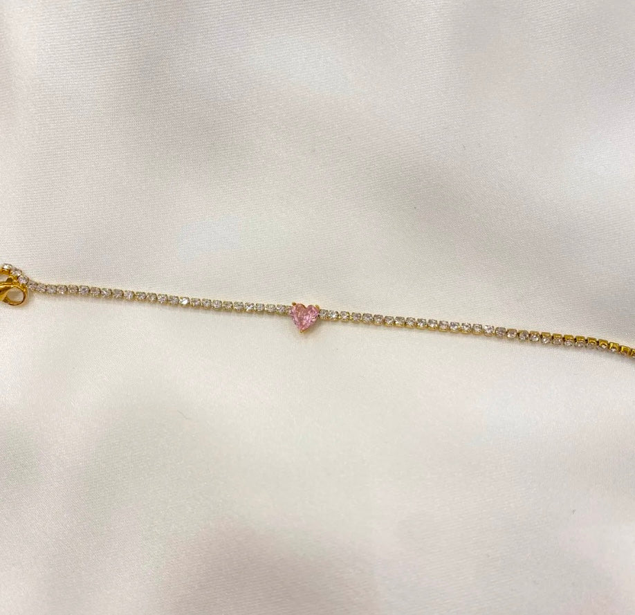 Bracciale tennis cuore