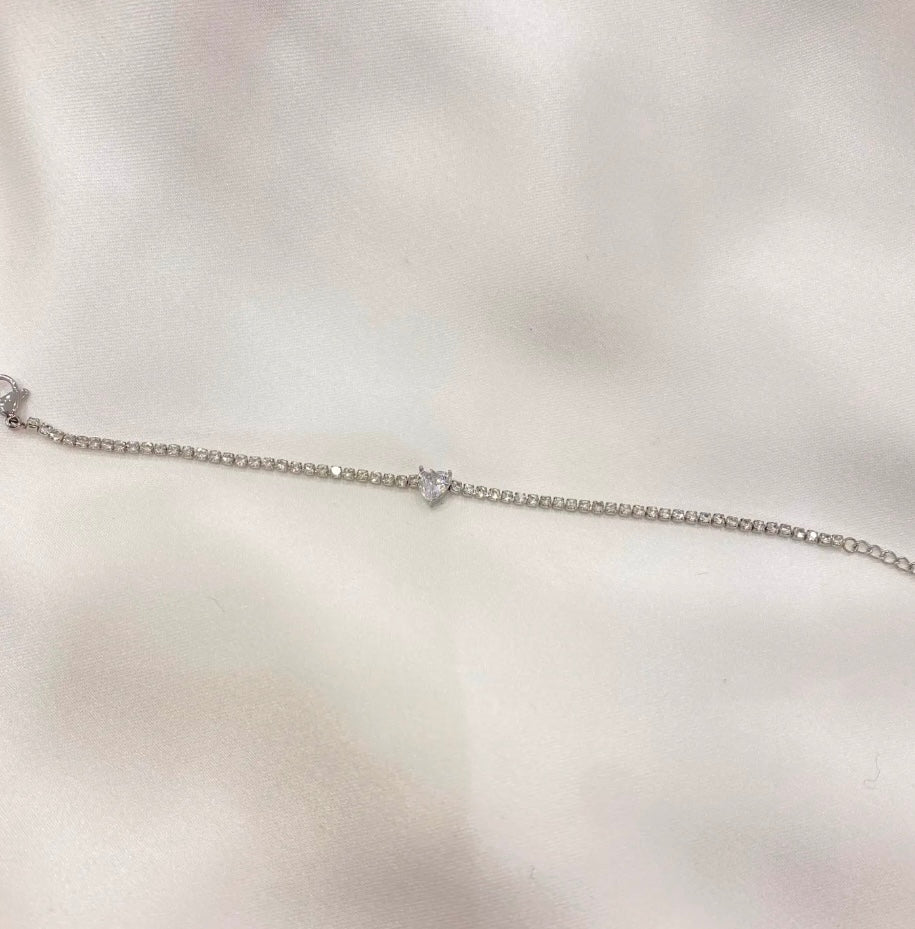 Bracciale tennis cuore