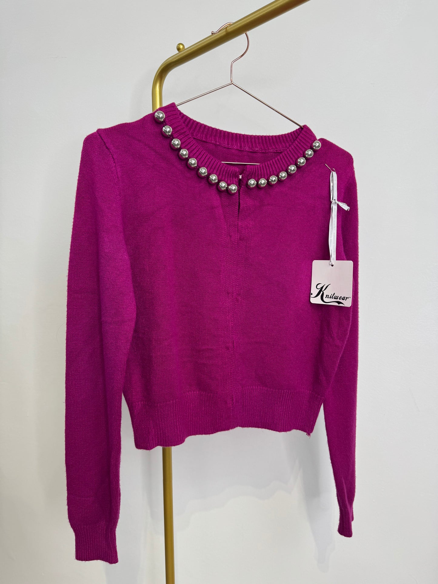 Cardigan corto perle