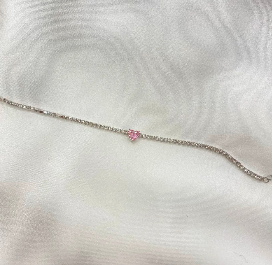 Bracciale tennis cuore