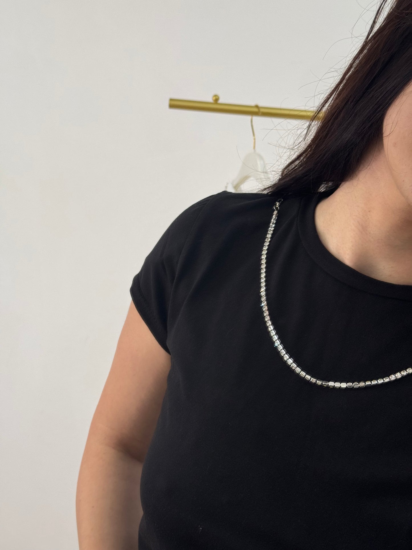 T-Shirt collana Strass