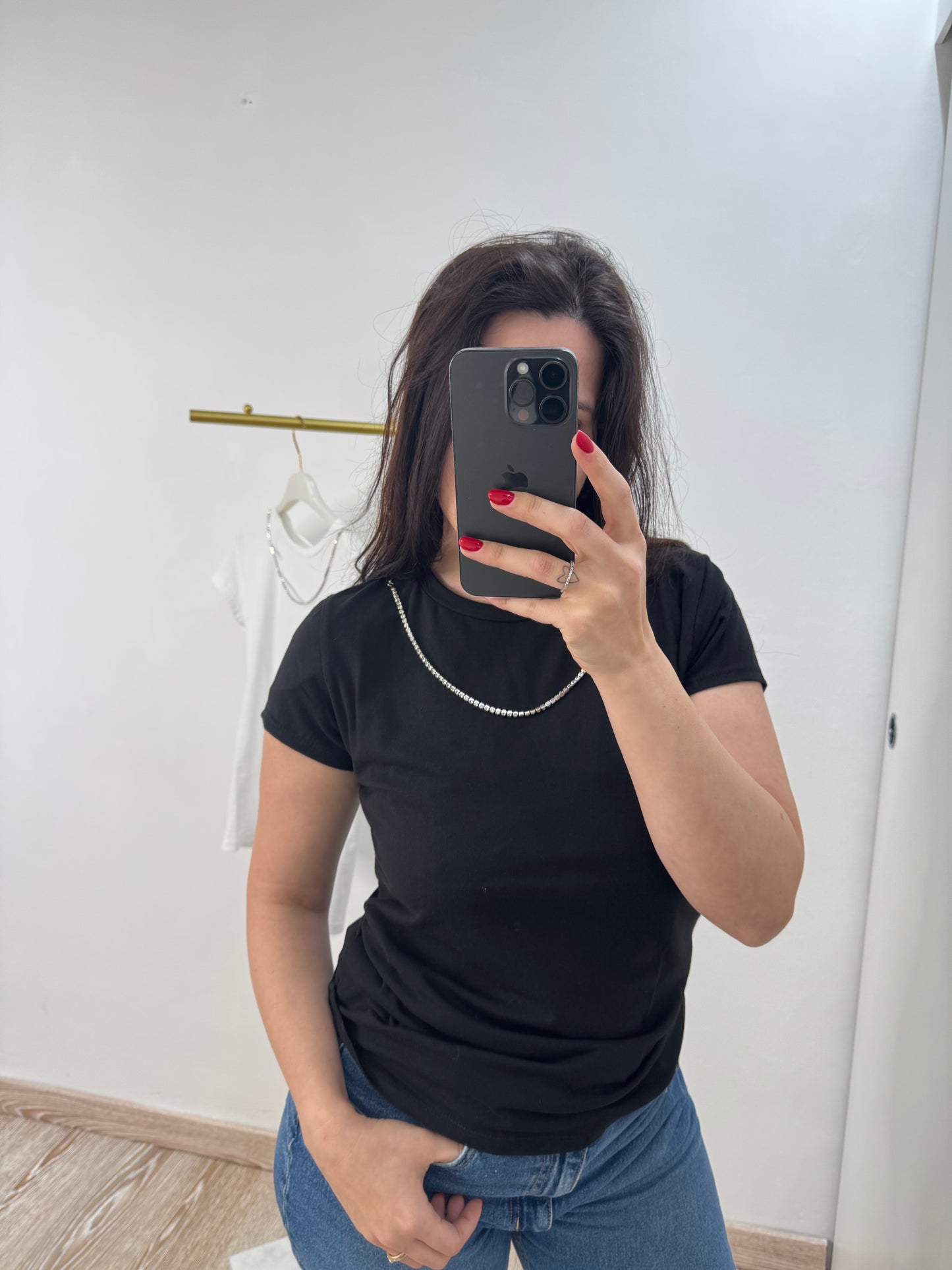 T-Shirt collana Strass