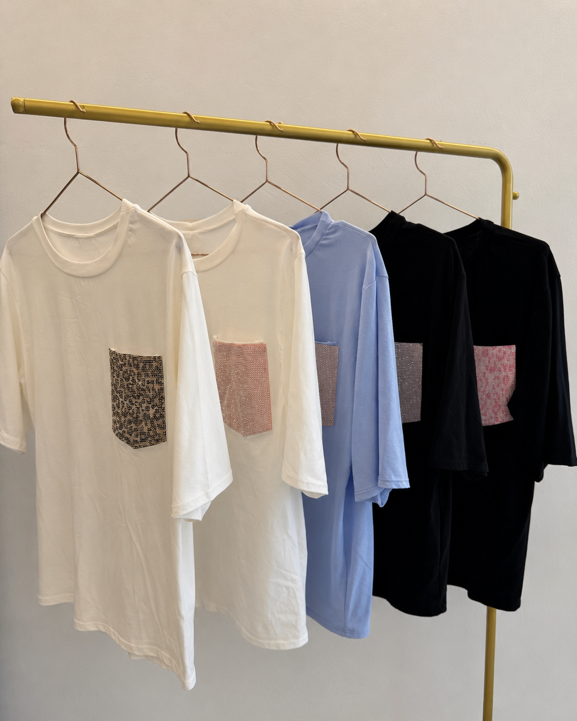 T-Shirt tasca strass