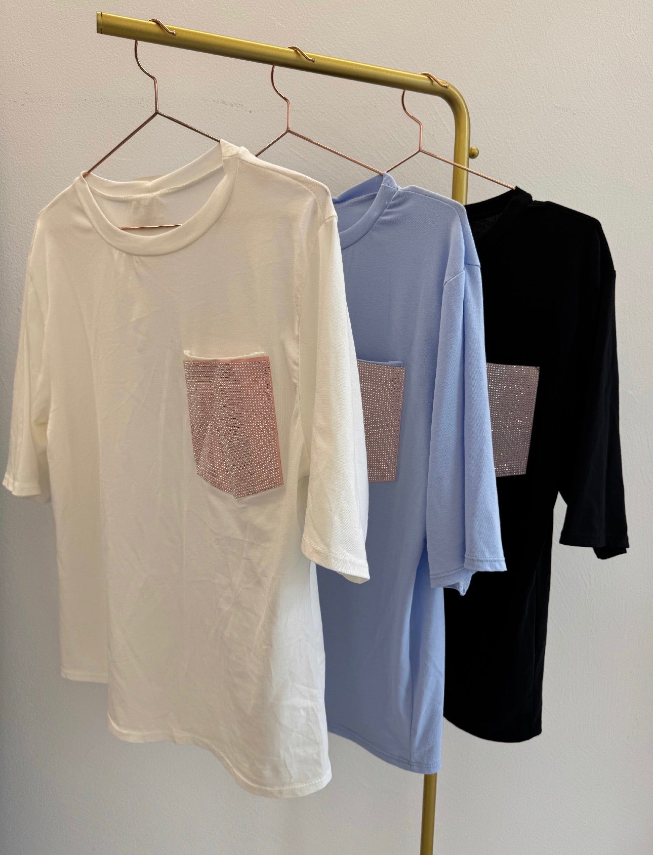 T-Shirt tasca strass
