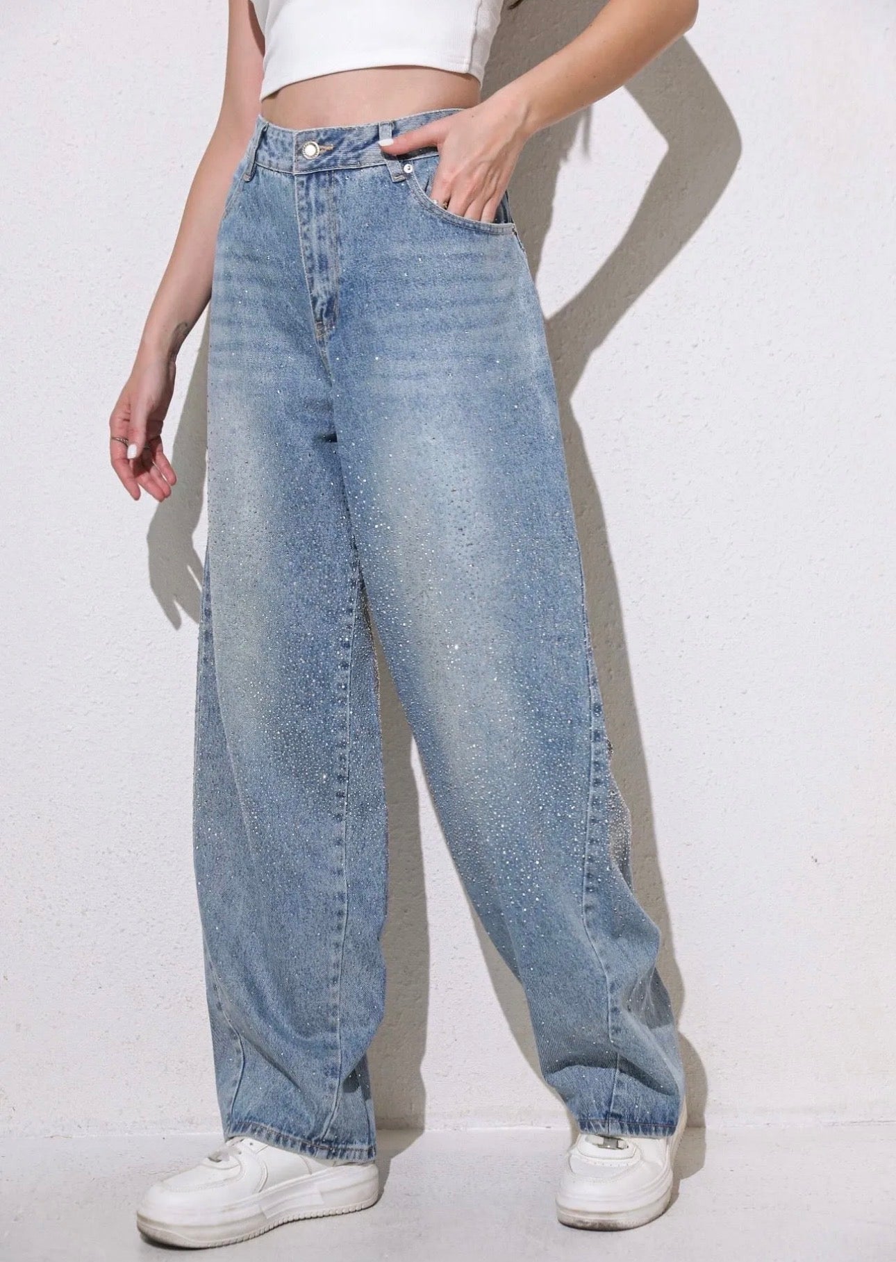 Jeans strass Baggy