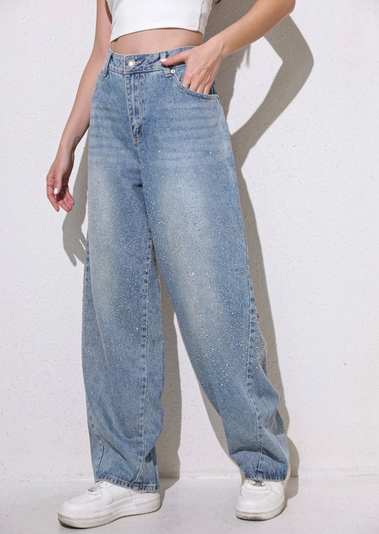 Jeans strass Baggy