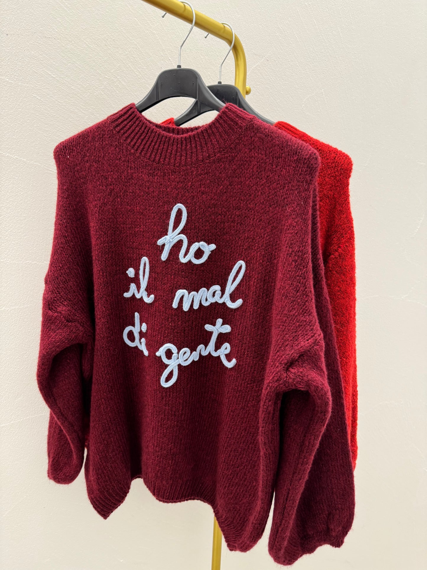 Maglione “ Ho il mal di gente”