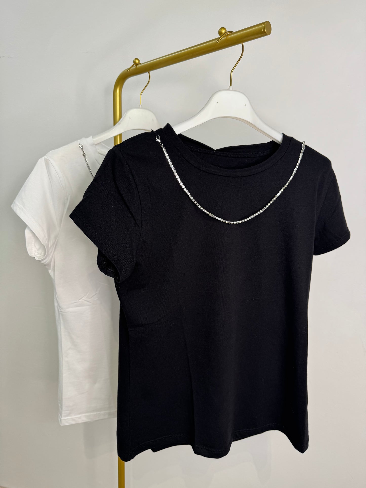 T-Shirt collana Strass