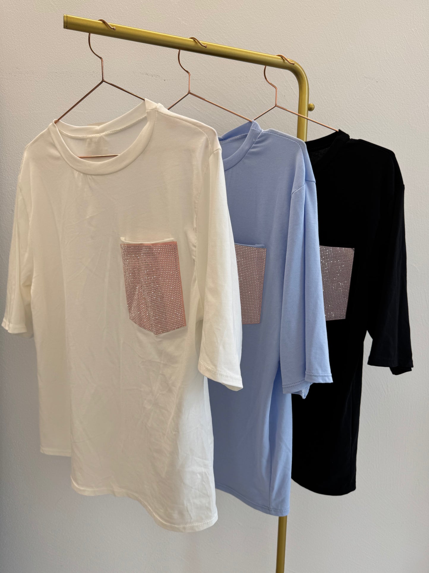 T-Shirt tasca strass