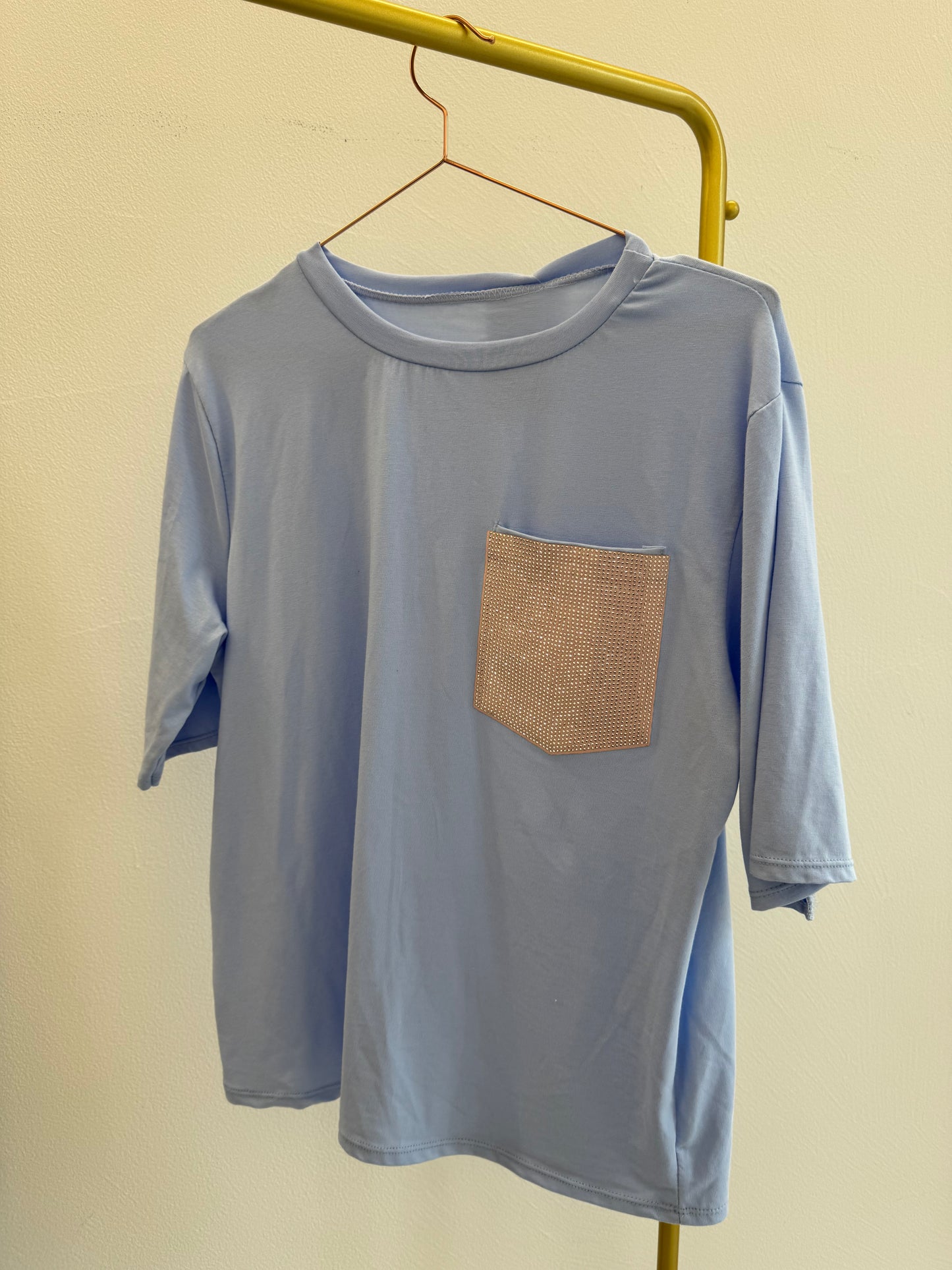 T-Shirt tasca strass