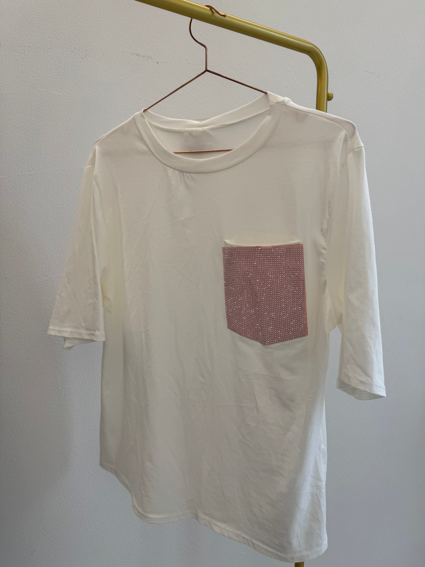 T-Shirt tasca strass